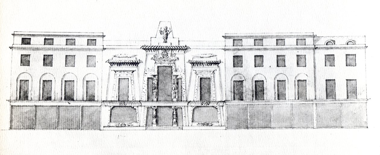 Voorstel voor de Egyptische Hal, Picadilly, 1810 door English School
