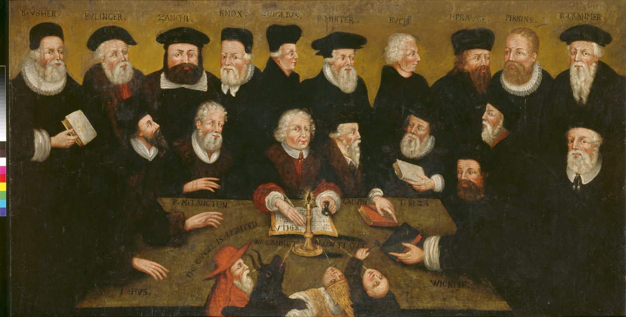 Protestantse Hervormers, c.1654 door English School