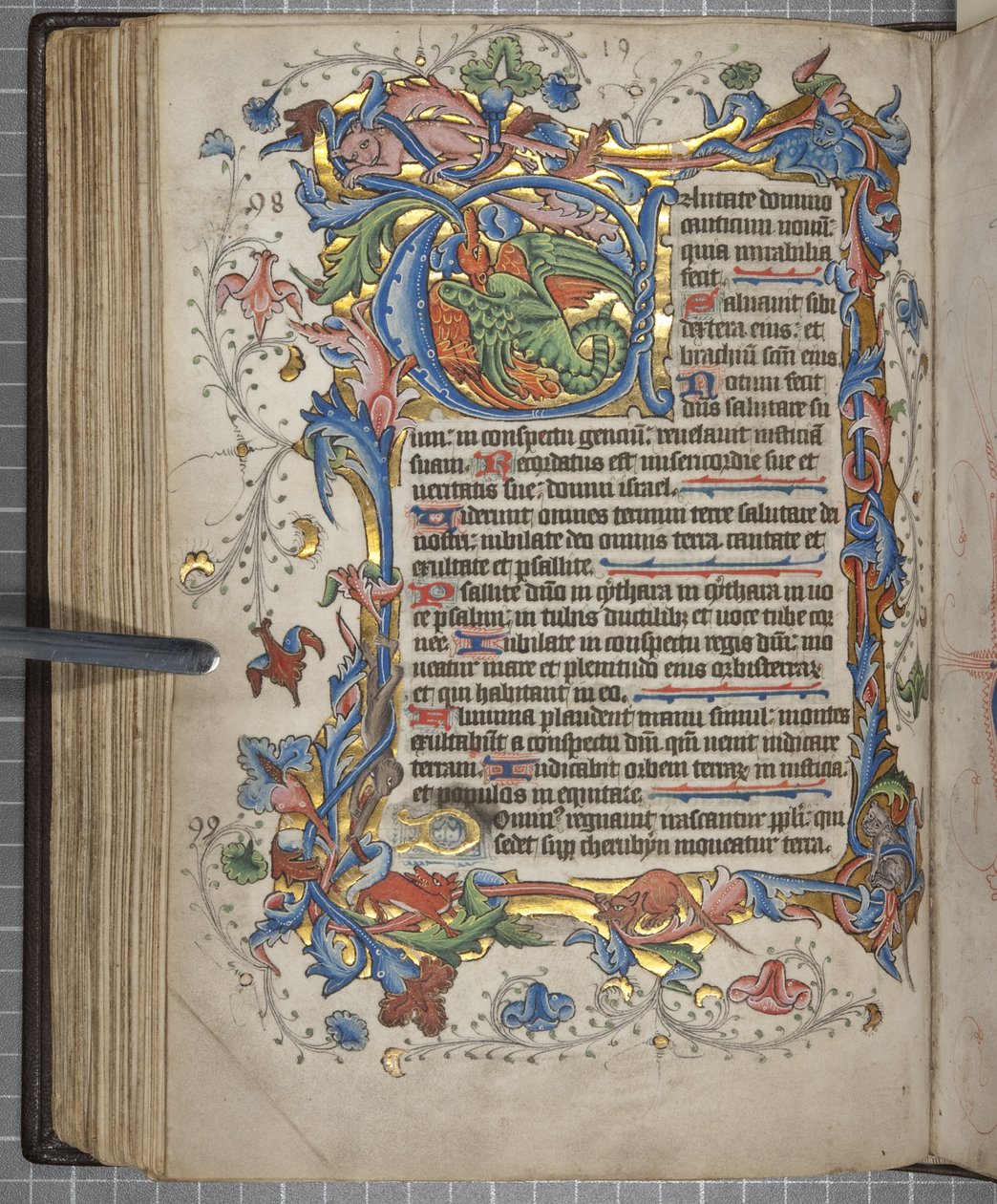 Psalter met Sarum gebruik kalender, Fol 72 verso, ca. 1425-75 door English School