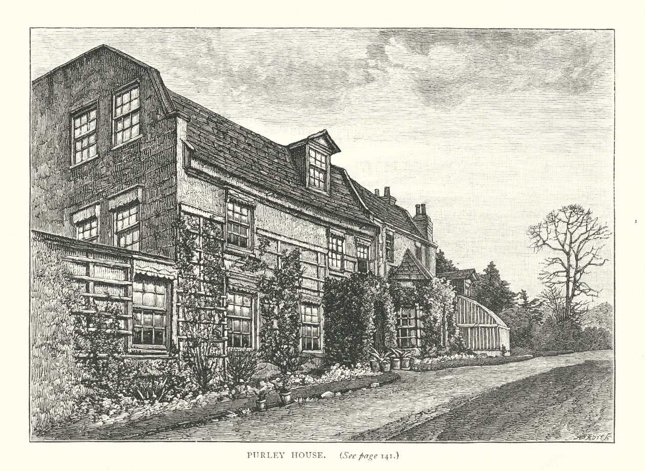 Purley House (gravure) door English School