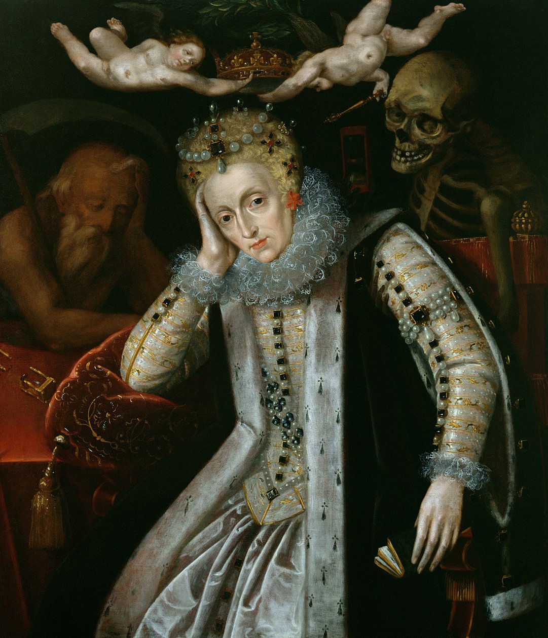 Koningin Elizabeth I (1538-1603) op hoge leeftijd, ca. 1610 door English School