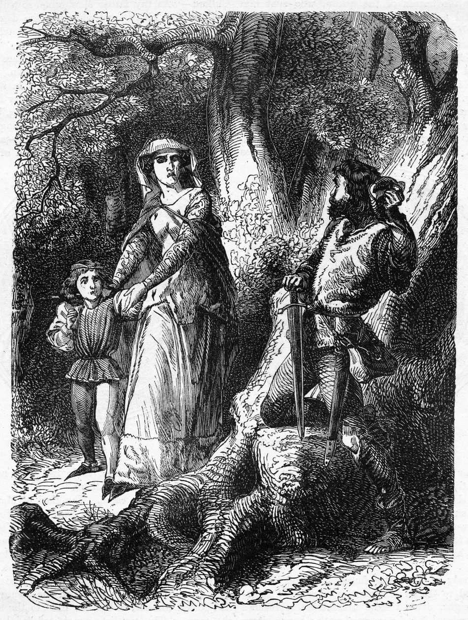 Koningin Margaret en de Rover van Hexham, illustratie uit 