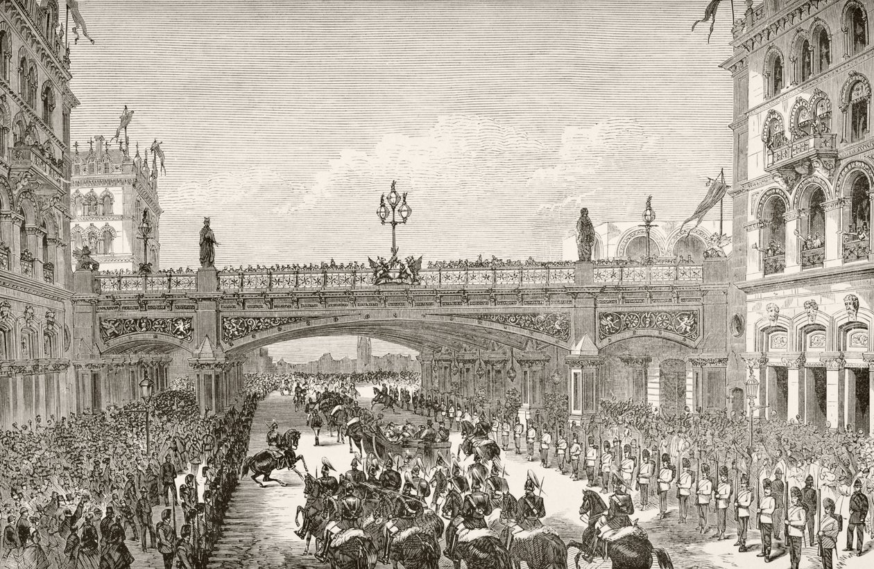 Koningin Victoria opent Holborn Viaduct in 1869, uit 