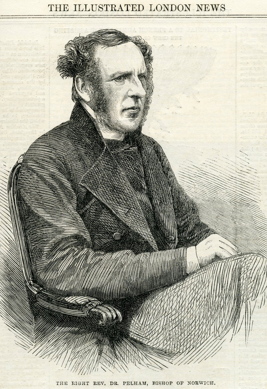 Rechts Eerw. Dr. Pelham, Bisschop van Norwich uit The Illustrated London News 14 oktober 1865 door English School