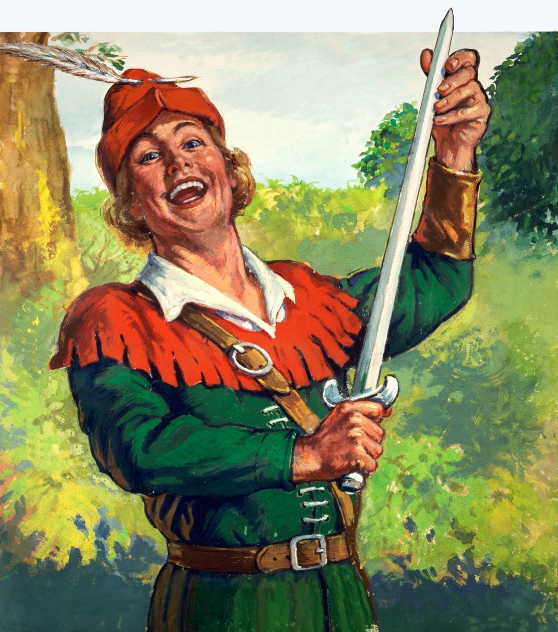 Robin Hood (gouache op papier) door English School