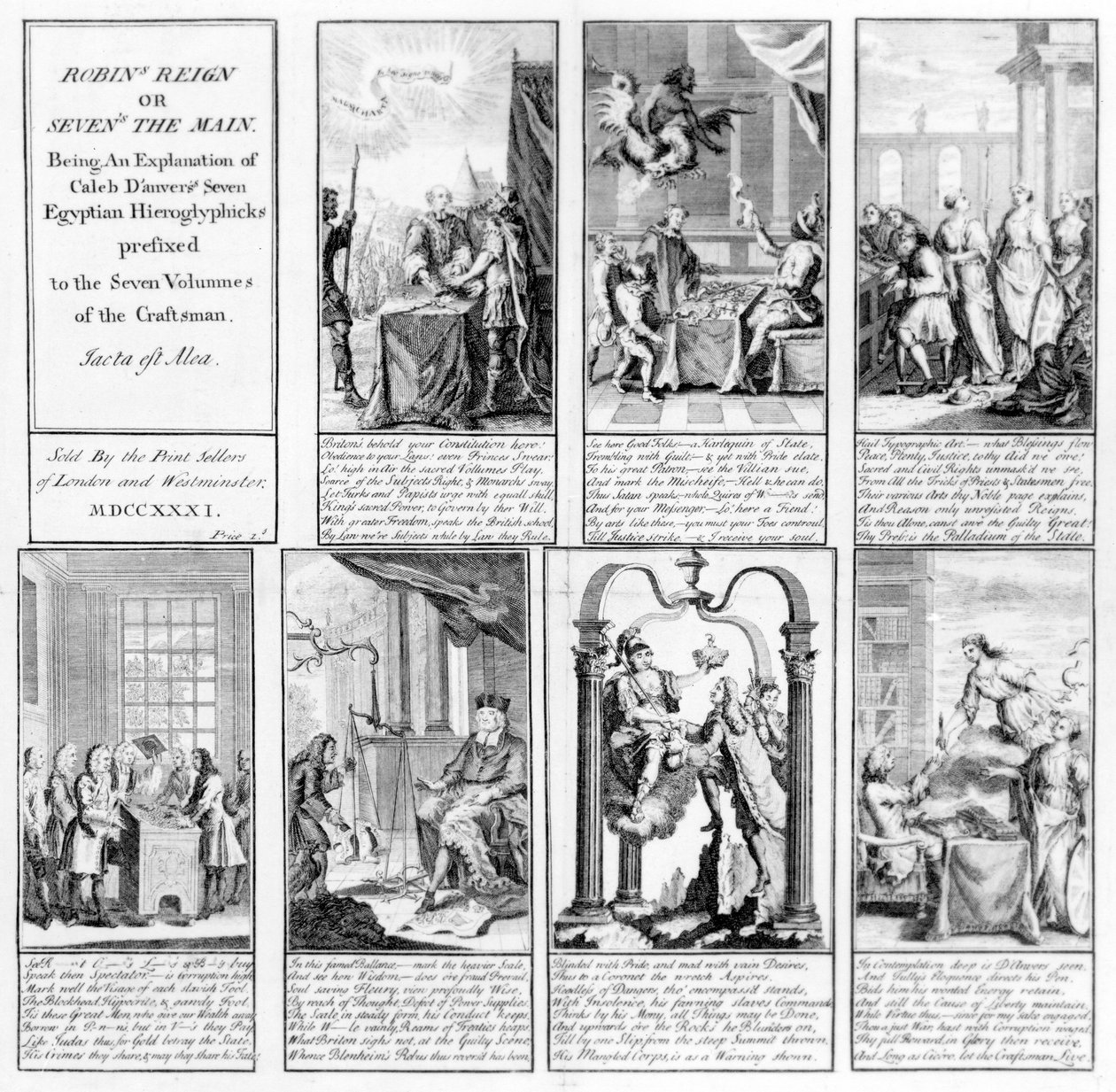 Robins Regering, of Zevens de Hoofdzaak, 1731 door English School