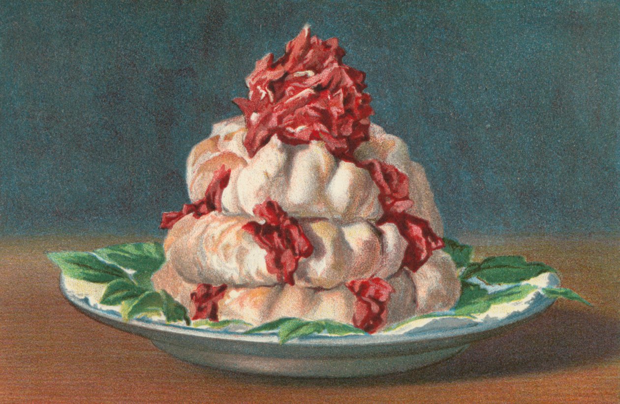 Rose Meringue (kleurenlitho) door English School