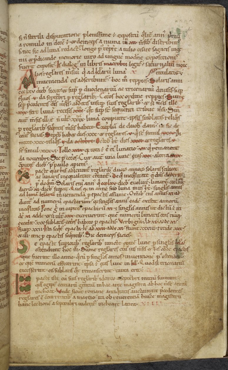Initialen en marginale tekeningen, Computus, Helperic van Auxerre door English School