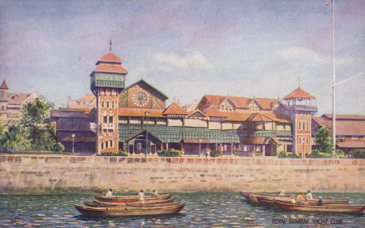 Royal Bombay Yacht Club (kleurenlitho) door English School