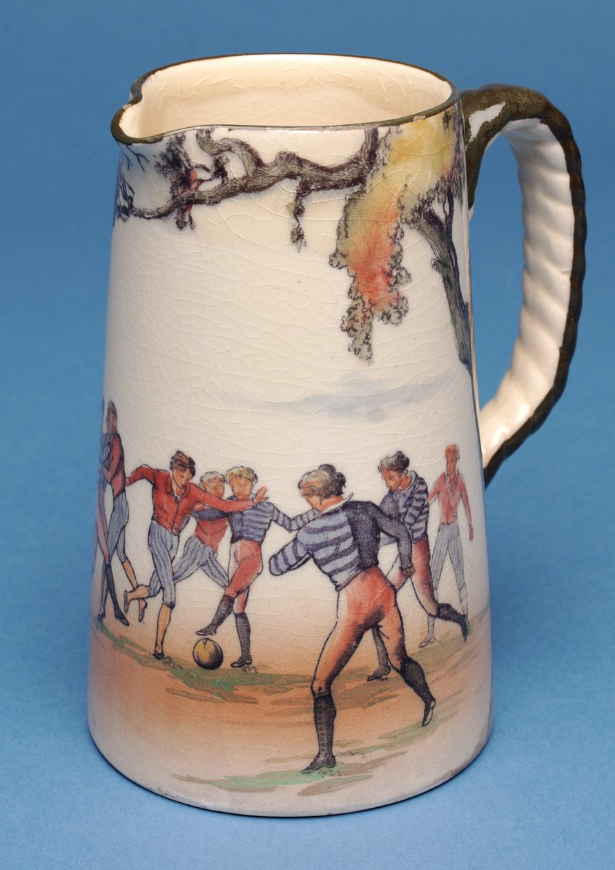 Royal Doulton kan met oude Engelse voetbalscènes (keramiek) door English School