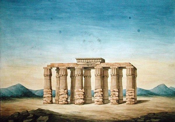Ruïnes van de tempel van Hermopolis door English School