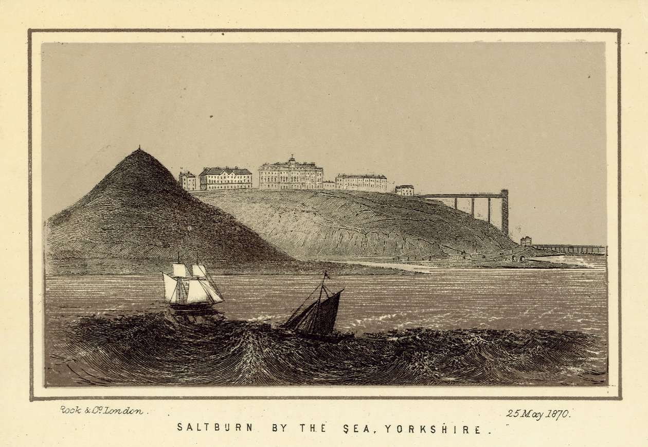 Saltburn aan zee, Yorkshire (litho) door English School