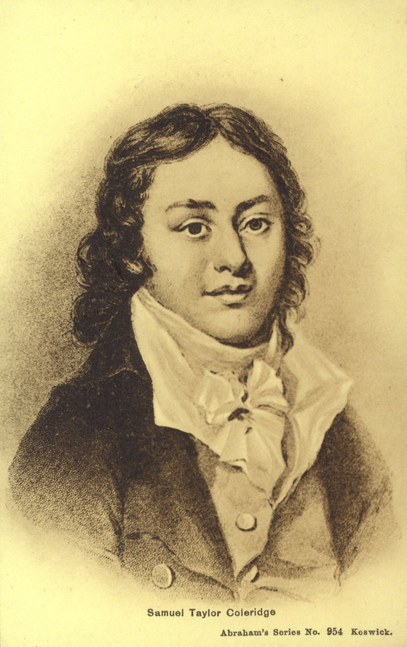 Samuel Taylor Coleridge (1772-1834), Engels dichter (litho) door English School