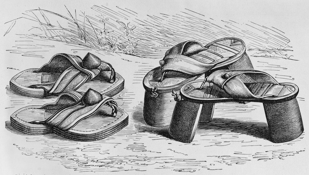 Sandalen en klompen uit West-Soedan, mogelijk Mandingo, uit 