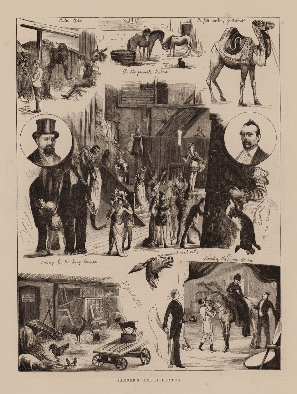Amfitheater van Sanger (gravure) door English School
