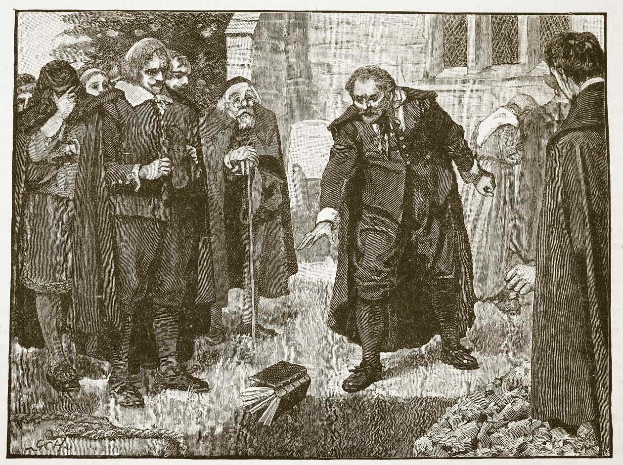 Scène bij de begrafenis van Chillingworth, illustratie uit Cassells Illustrated History of England door English School