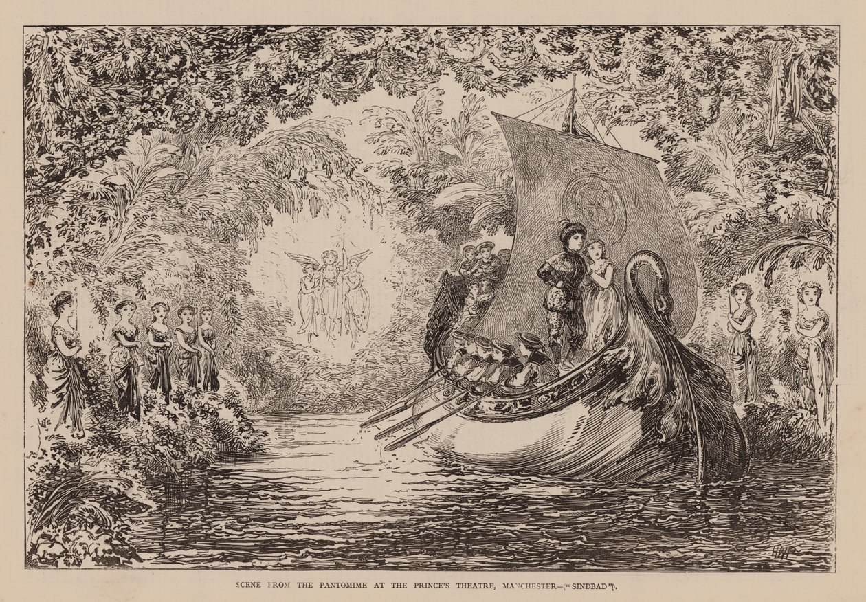 Scène uit de pantomime in het Prince