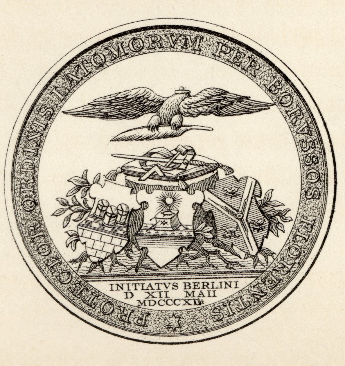 Zegel van de Metselaars van Berlijn, 1812, uit 