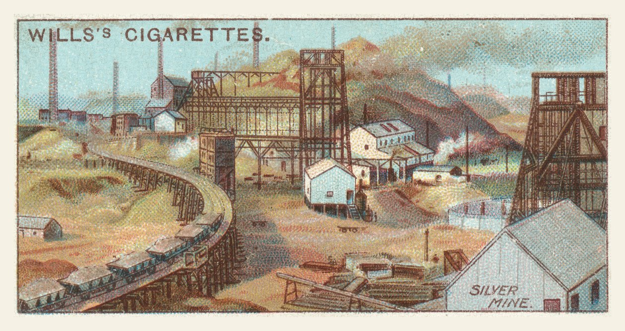 Zilvermijn (chromolitho) door English School