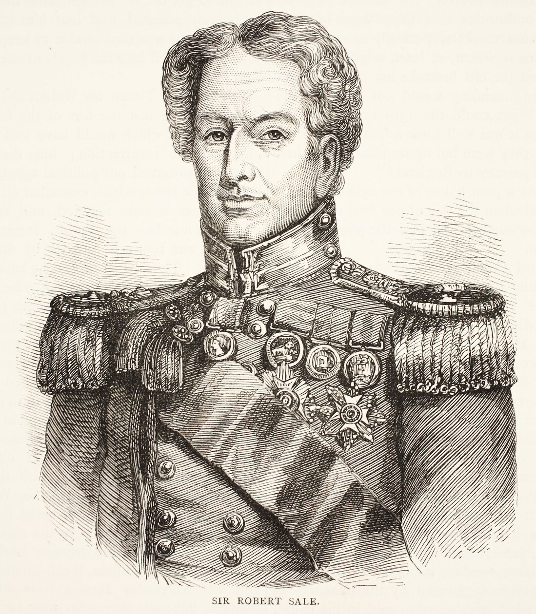 Sir Robert Sale, illustratie uit Cassells Geïllustreerde Geschiedenis van Engeland door English School