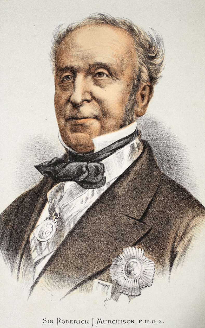Sir Roderick Murchison, illustratie uit The Pictorial Edition of the Life and Discoveries of David Livingstone door J. Ewing Richie, uitgegeven door A. Fullarton & Co., 1876 door English School