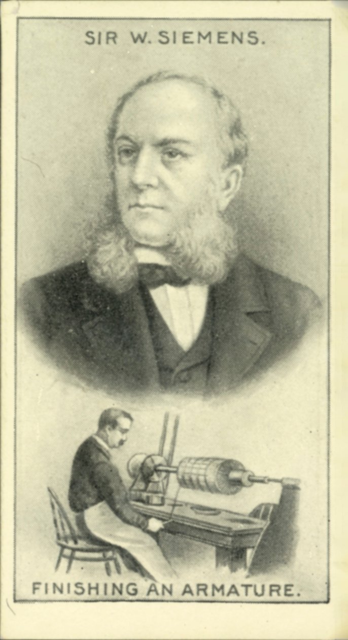 Sir W Siemens, Afwerking van een armatuur (litho) door English School