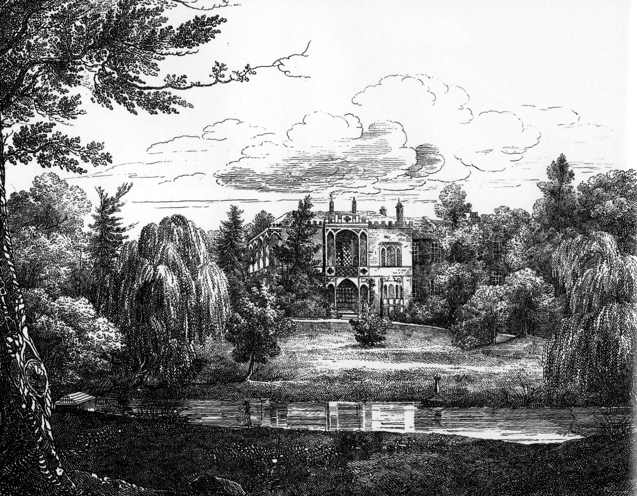 Schets van Greenbank House, Liverpool door English School
