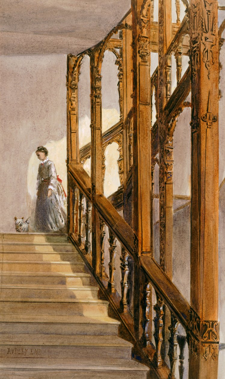 Zuidtrappen, Audley End House, eind 19e eeuw door English School