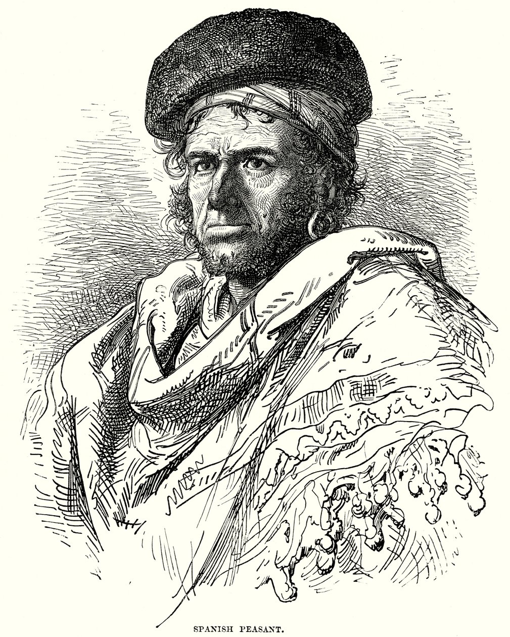 Spaanse boer (gravure) door English School