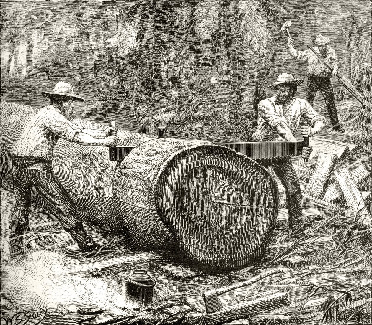 Houtsplijters in de Bush, ca. 1880, uit 