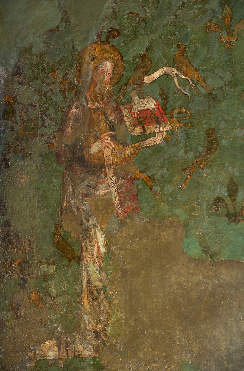 St. Johannes de Doper (detail van de Byward Tower muurschildering) door English School