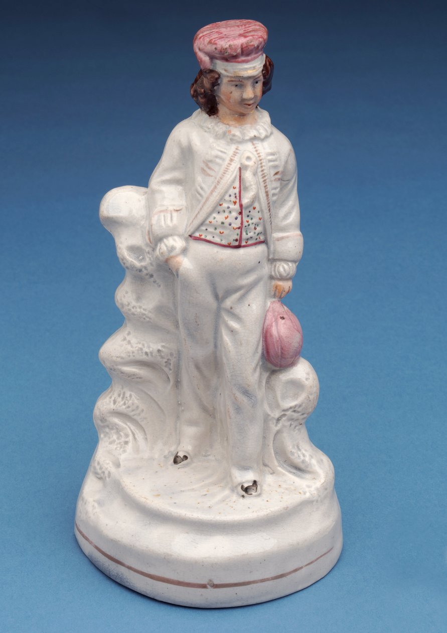 Staffordshire figuur van een Rugby School jongen, ca. 1860 (keramiek) door English School