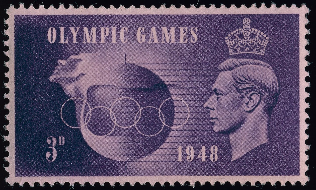 Postzegel ter herdenking van de Olympische Spelen van Londen 1948 door English School