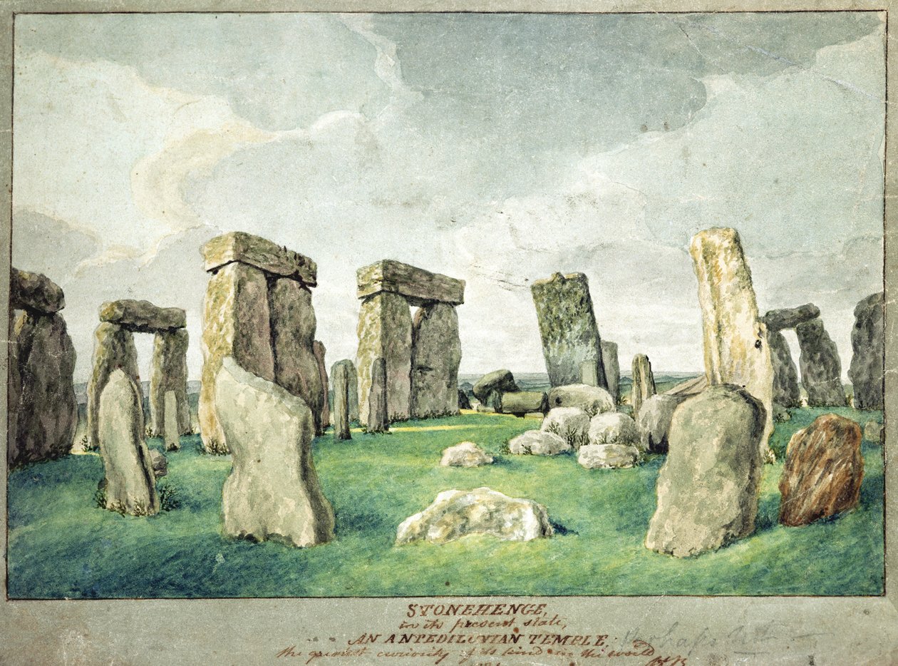 Stonehenge in zijn Huidige Staat, een Anpedilunische Tempel, 1821 door English School