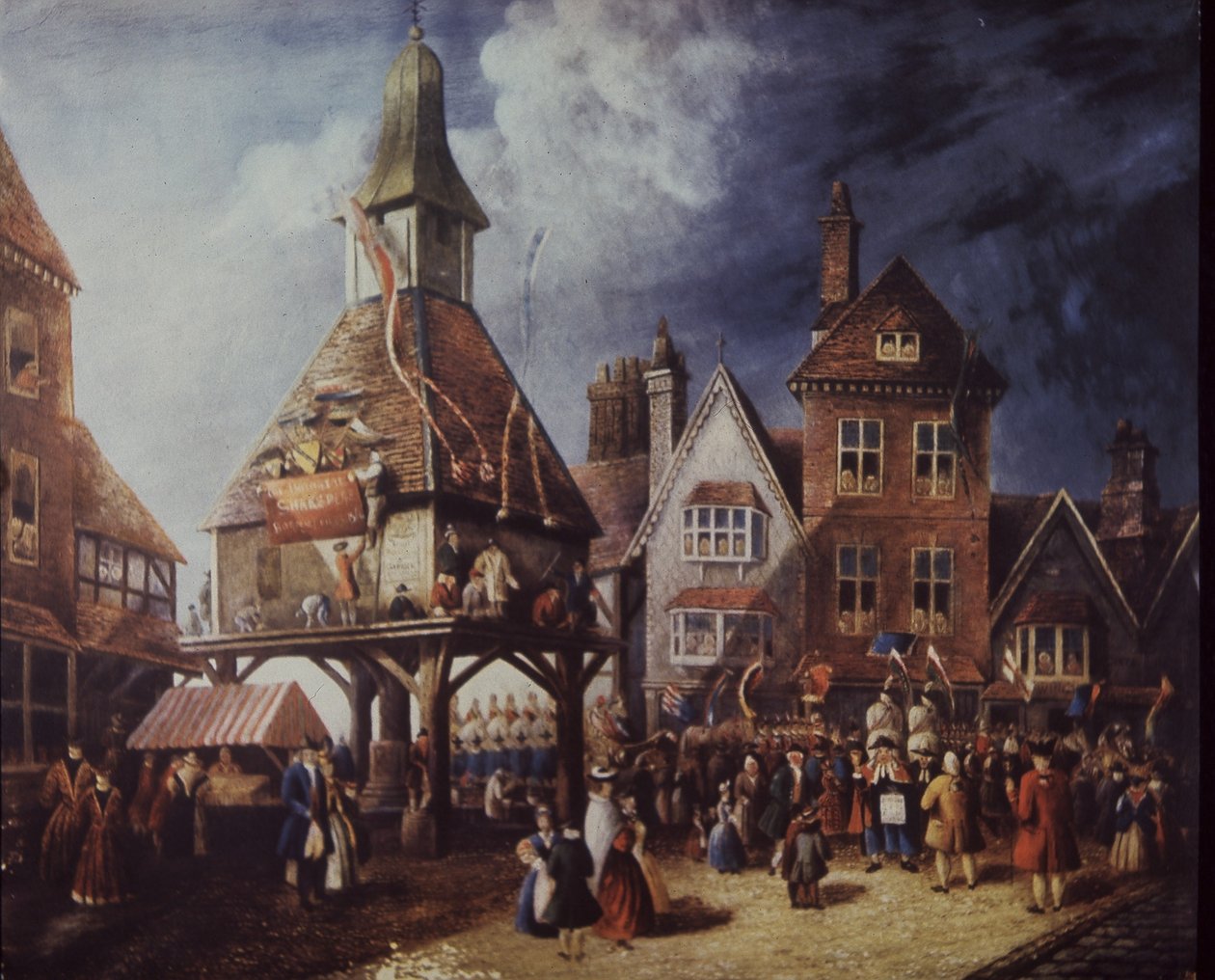 Shakespeare Jubileum in 1769 bij de High Cross, Stratford-on-Avon door English School