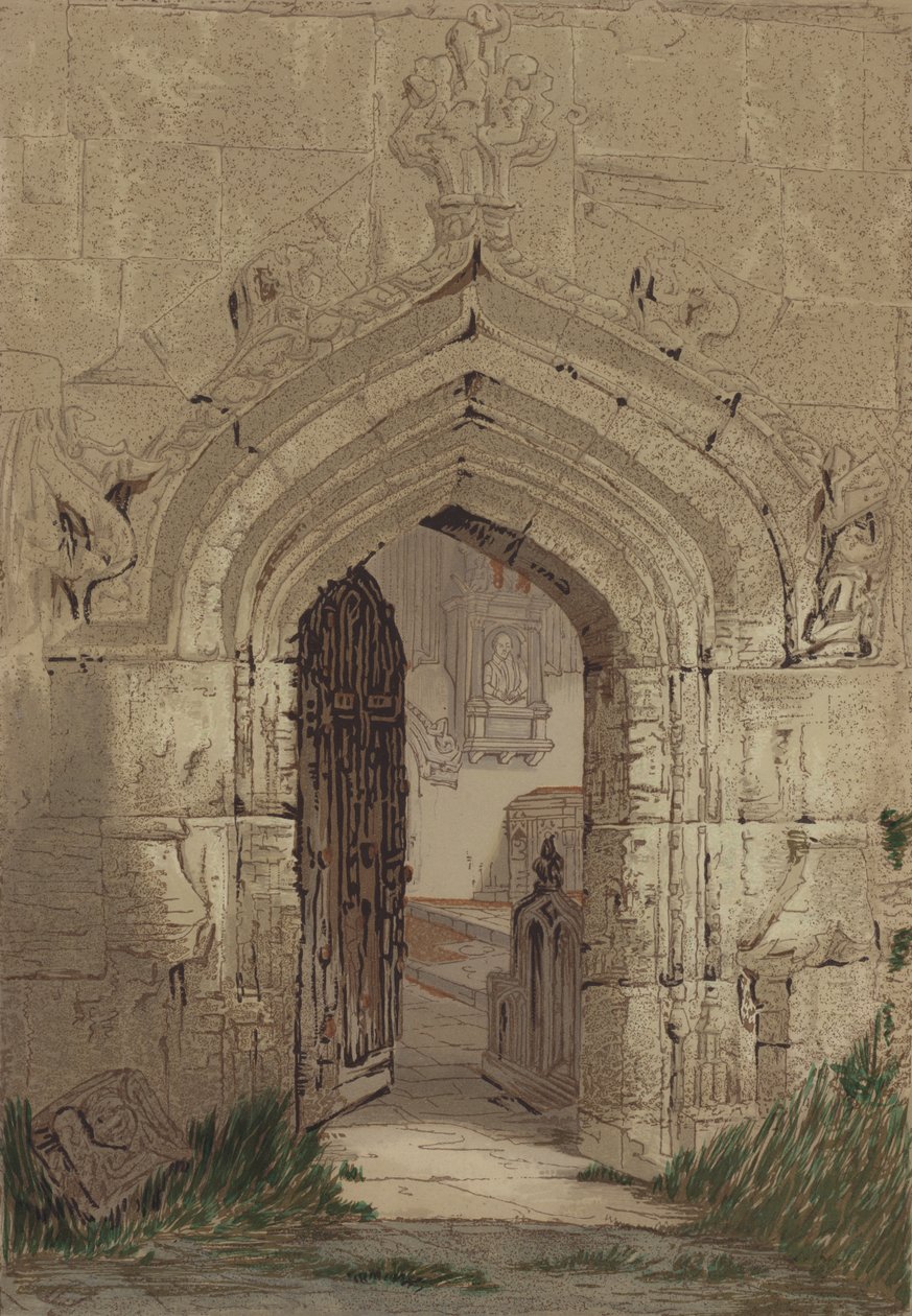 Stratford Church (kleurenlitho) door English School