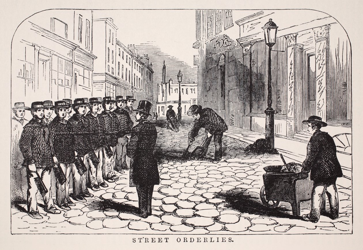 Straatordelijken, illustratie uit London Labour and London Poor door Henry Mayhew, pub. 1862 door English School