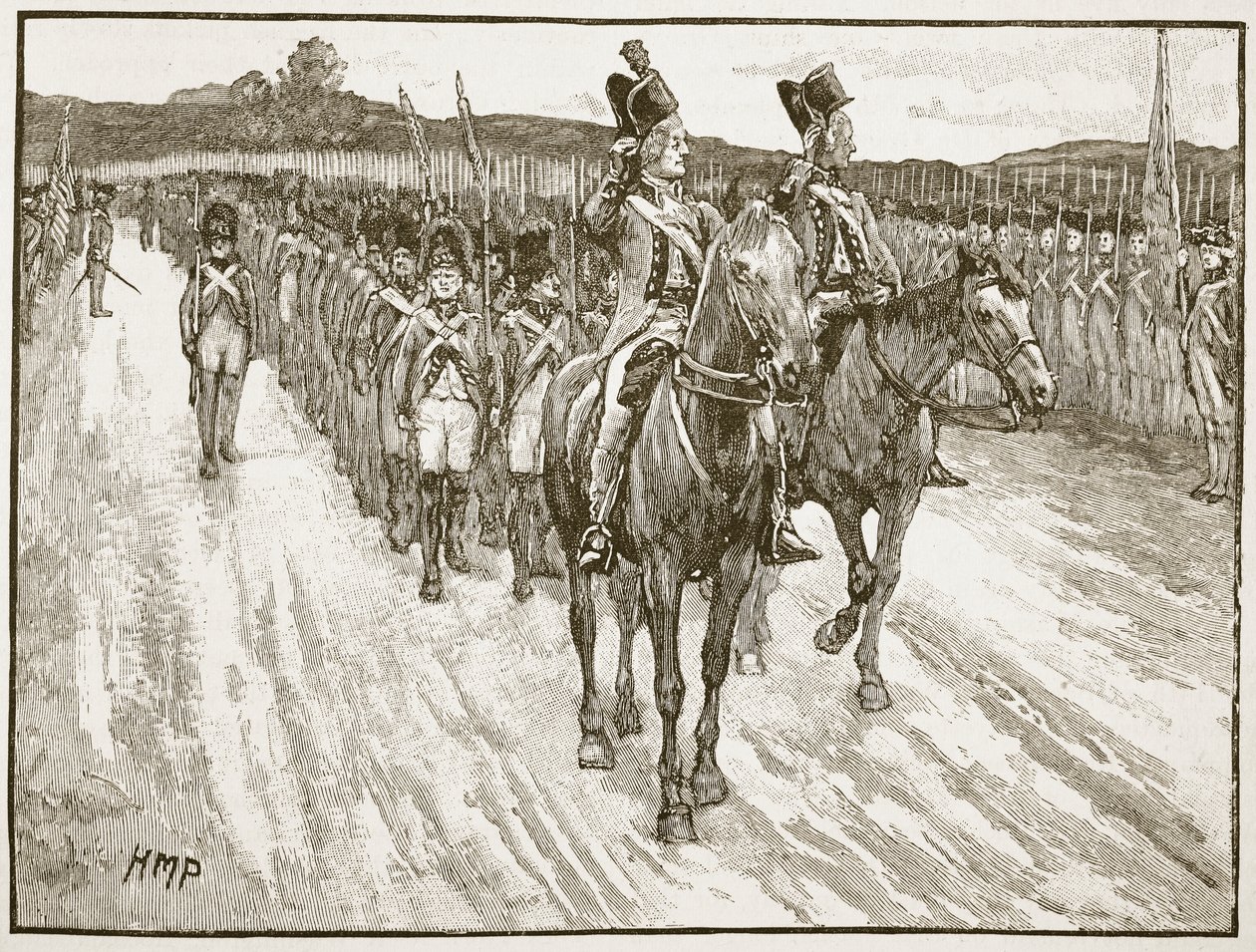 Overgave van Lord Cornwallis, York Town, 1781, illustratie uit Cassells Illustrated History of England door English School