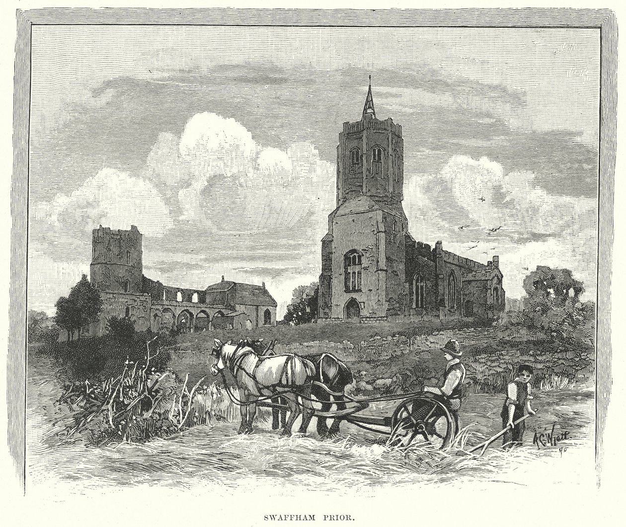 Swaffham Prior (gravure) door English School