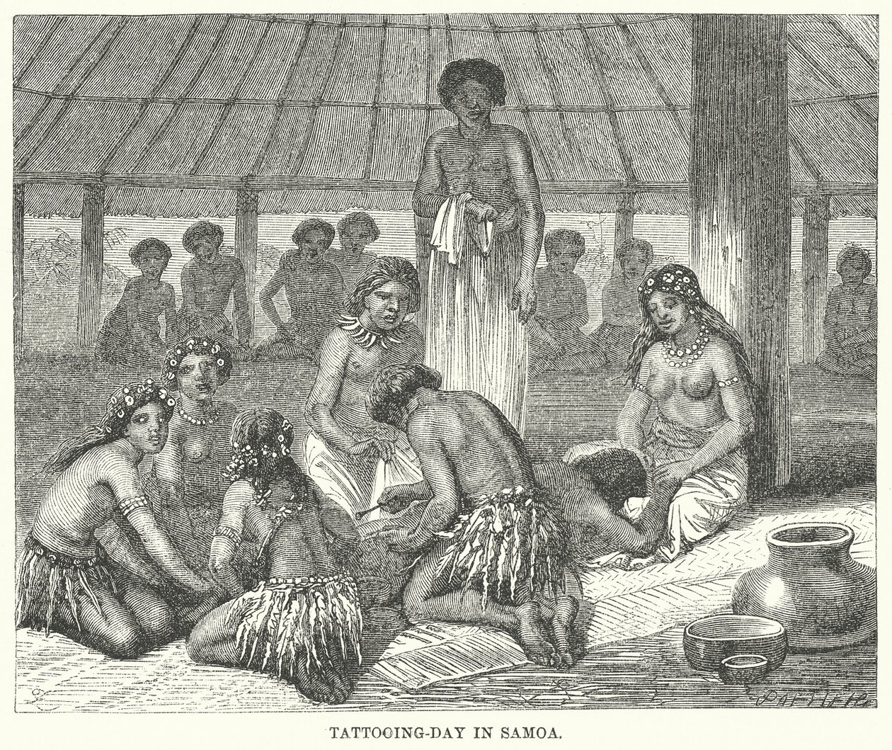 Tattoo-dag in Samoa (gravure) door English School