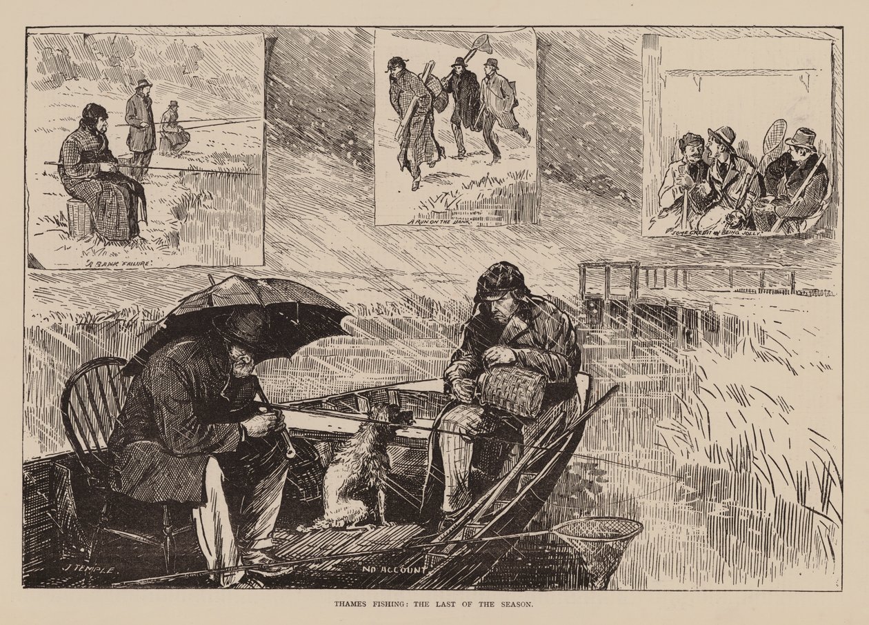 Theemsvissen, De laatste van het seizoen (gravure) door English School