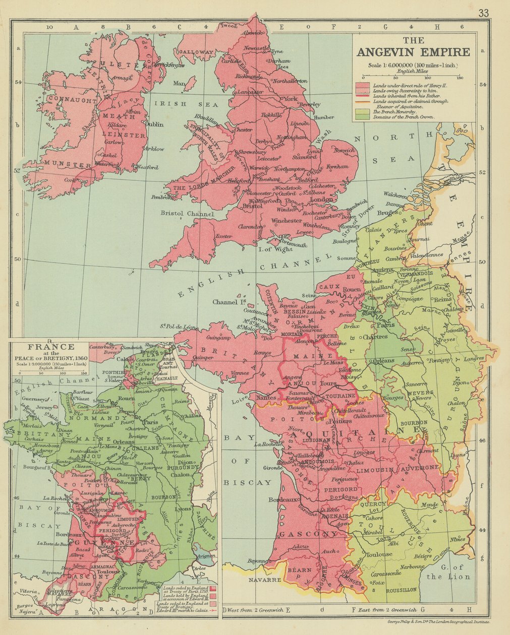 Het Angevijnse Rijk (kleurenlitho) door English School