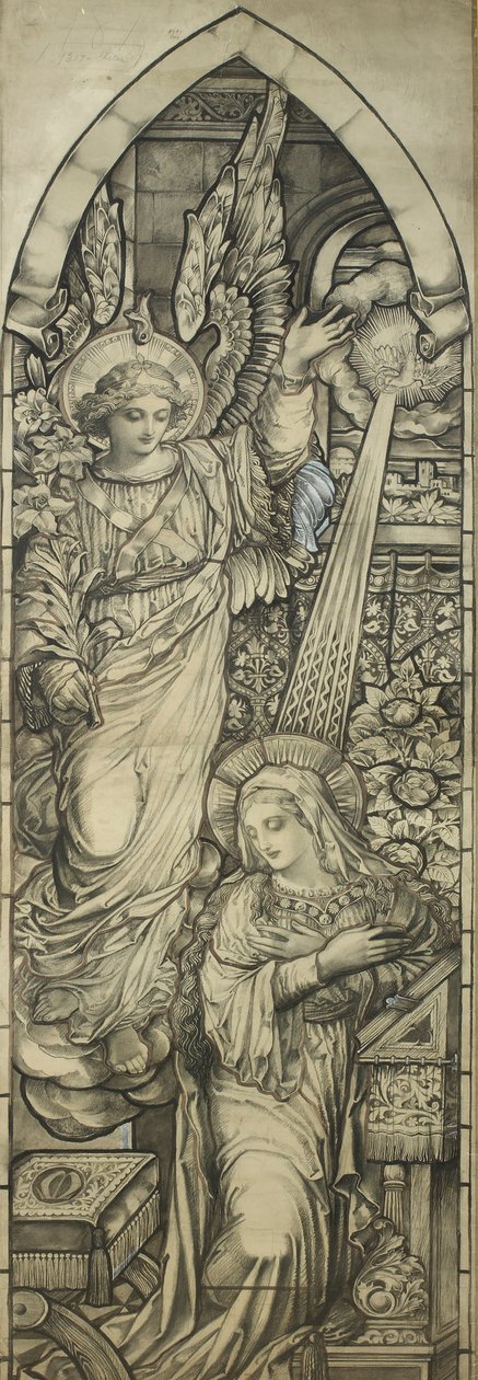 De annunciatie, werkplaats van Heaton, Butler & Bayne, ca. 1900 door English School