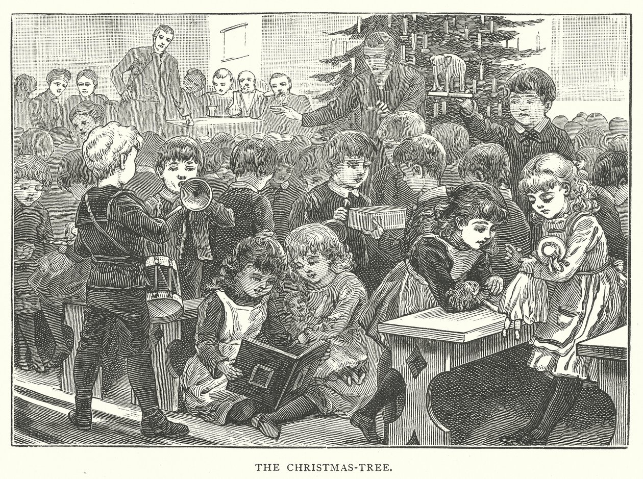 De kerstboom (gravure) door English School