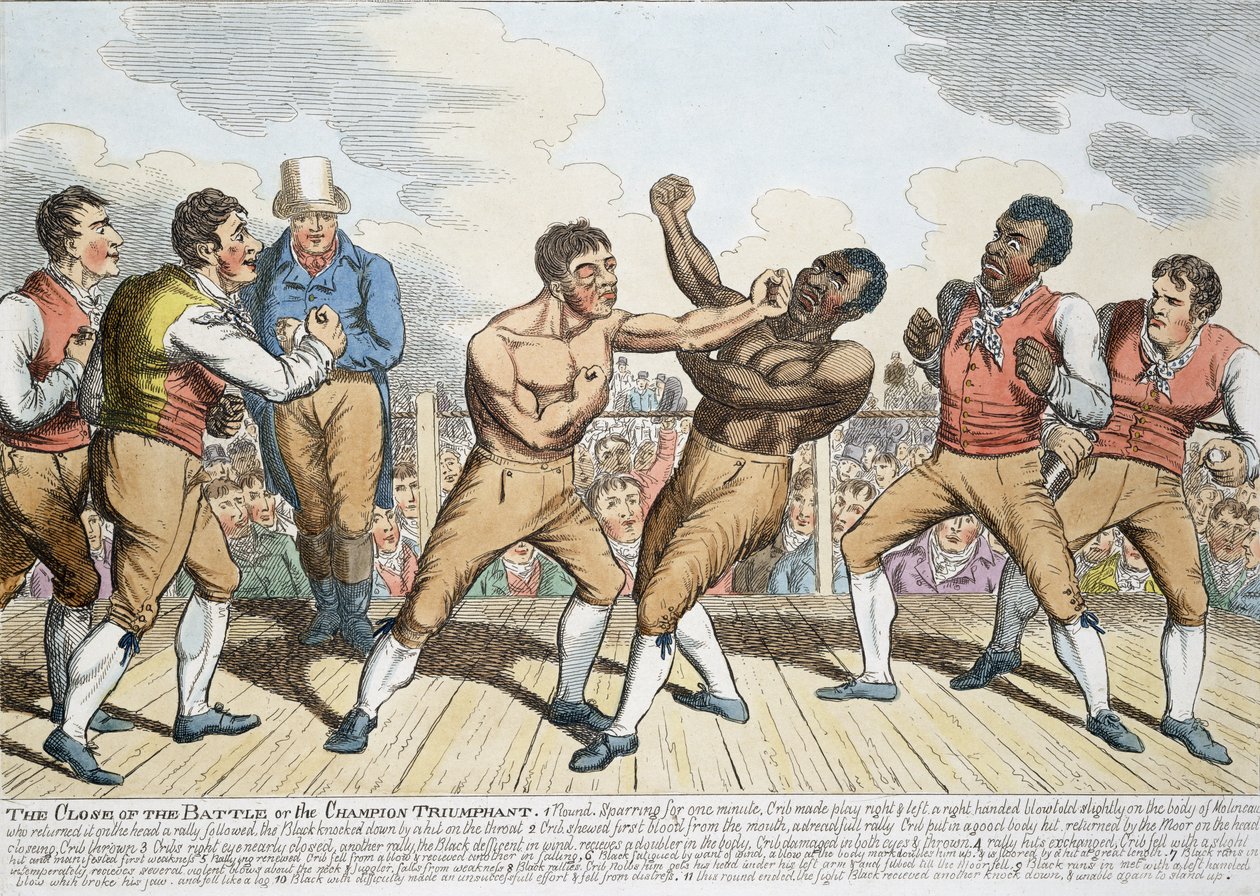 Het einde van de strijd of de kampioen triomfantelijk, gepubliceerd 1811 door English School