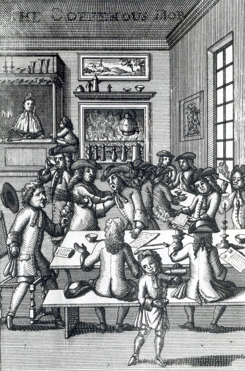 De koffiehuis menigte, door Edward Ward, uit Vulgus Britannicus door English School
