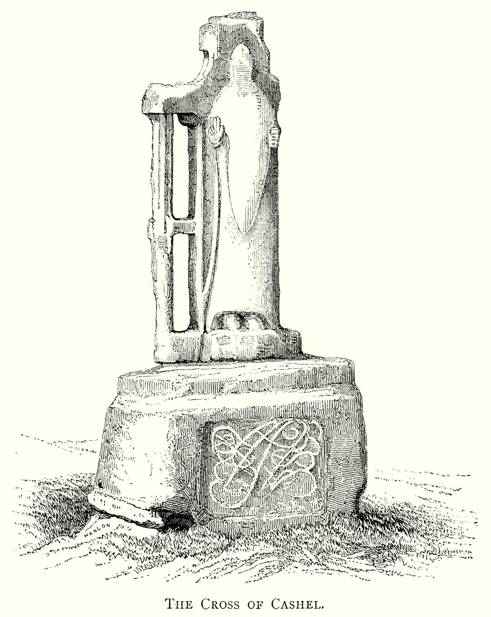 Het kruis van Cashel (gravure) door English School