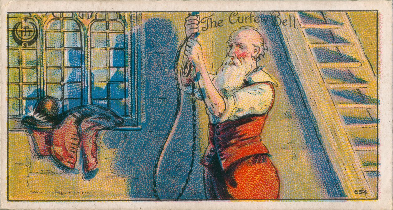 De avondklok (chromolitho) door English School
