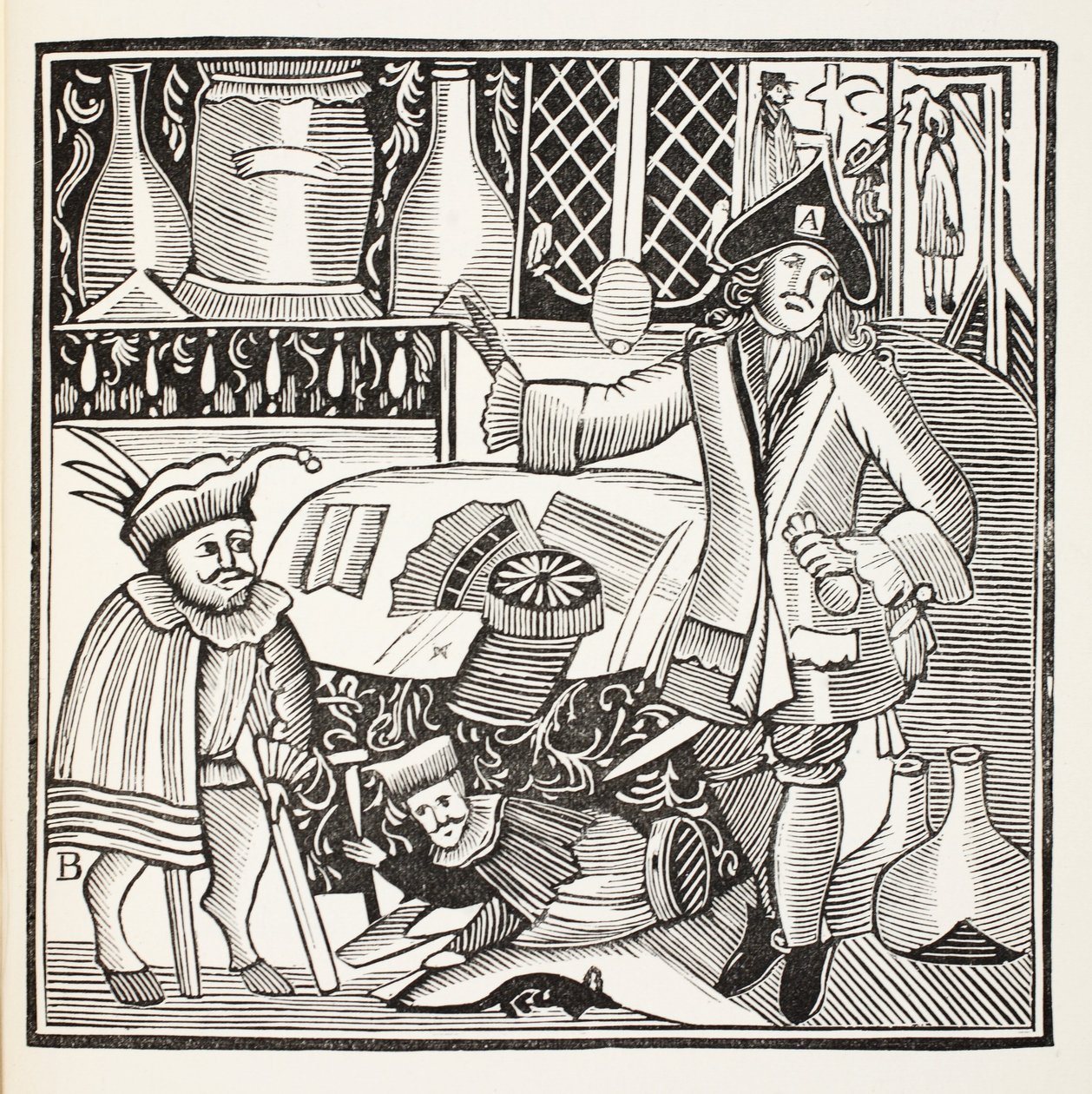 De duivel op twee stokken of de stad ontmaskerd, illustratie uit Chap-books of the Eighteenth Century door John Ashton, uitgegeven 1882 door English School