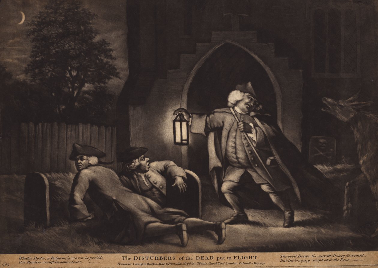 De verstoorders van de doden op de vlucht (aquatint) door English School